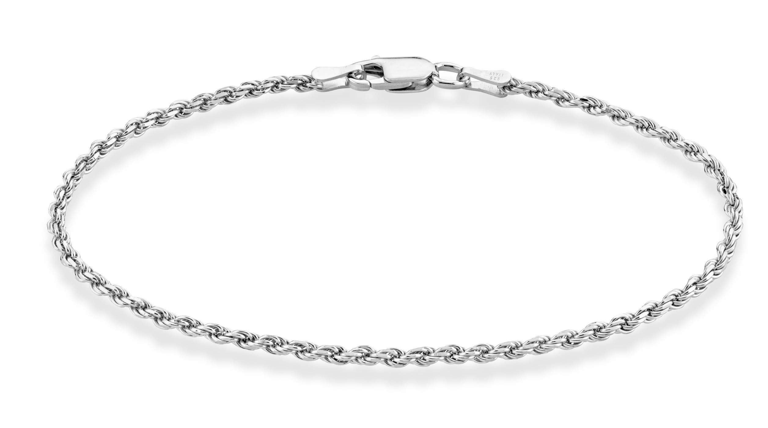 Miabella Solid 925 Sterling Silver Italian 2mm, 3mm Diamond-Cut Braided ...