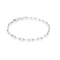 Miabella Solid 925 Sterling Silver Italian 3mm Paperclip Link Chain Bracelet for Women Men, Made in Italy (Length 7 Inches)