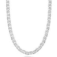 thumbnail image 1 of Miabella Solid 925 Sterling Silver Italian 6mm Diamond-Cut Solid Flat Mariner Link Chain Necklace for Women Men, Made in Italy (Length 22 Inches), 1 of 7