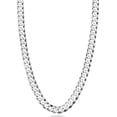 thumbnail image 1 of Miabella Solid 925 Sterling Silver Italian 7mm Diamond Cut Cuban Link Curb Chain Necklace for Men Women (Length 22 Inches), 1 of 7