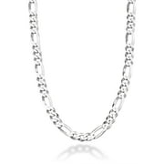 MIABELLA Solid 925 Sterling Silver Italian 9mm Solid Diamond-Cut Figaro Link Chain Necklace For Men, Made in Italy (Length 20 Inches (men's choker length))