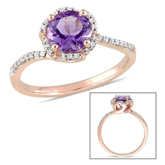 Everly Women's Amethyst 14K Rose Gold Engagement Ring