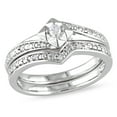 thumbnail image 1 of Miabella Women's 1/10 Carat T.W. Diamond Wedding and Engagement Rings Set in Sterling Silver, 1 of 6