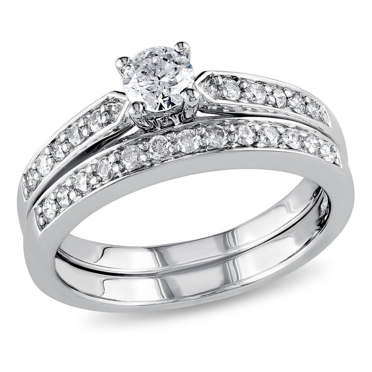 Miabella Women's 1/2 Carat T.W. Diamond Sterling Silver Bridal Ring Set