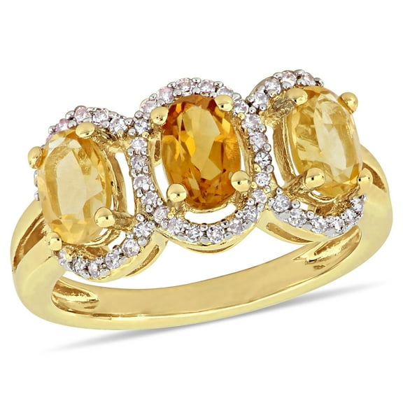 Everly Women's Citrine Yellow Gold Plated Ring