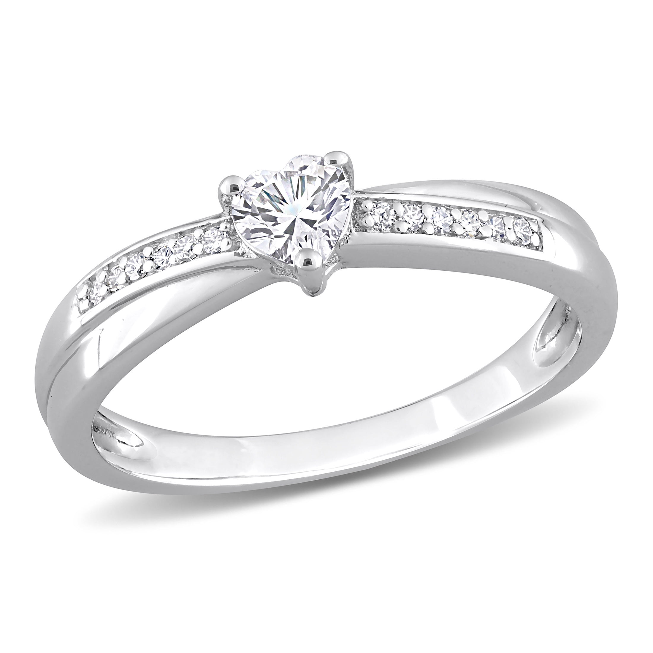 Miabella Women s 1 4 Carat T G W Created White Sapphire and Diamond Accent Heart Promise Ring in Sterling Silver 98af4769 01f3 4898 aadf c46beb085a73.08835f91dae7f20eba145ddd86d8b841