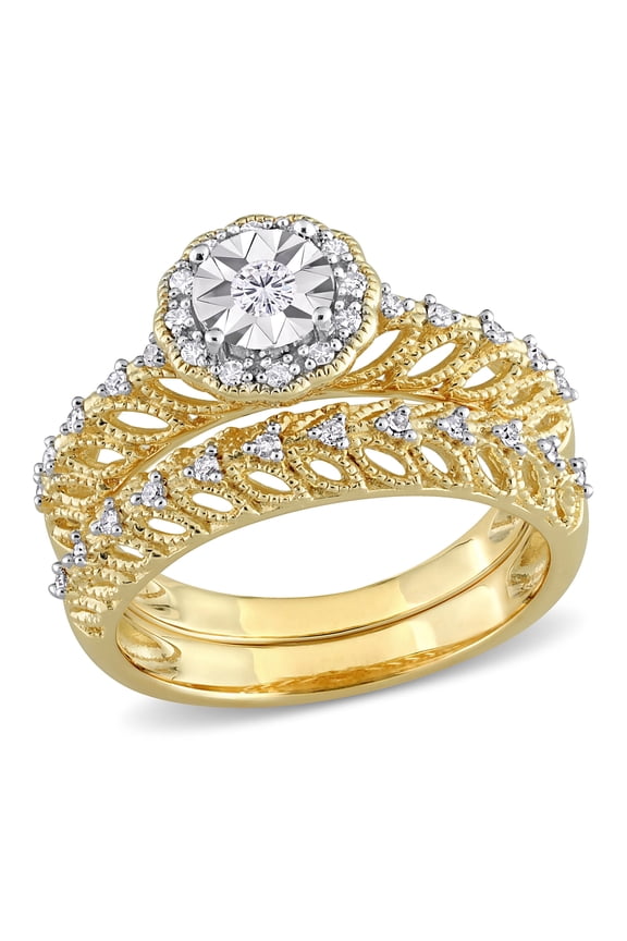 Women's Diamond Yellow Gold Plated Ring