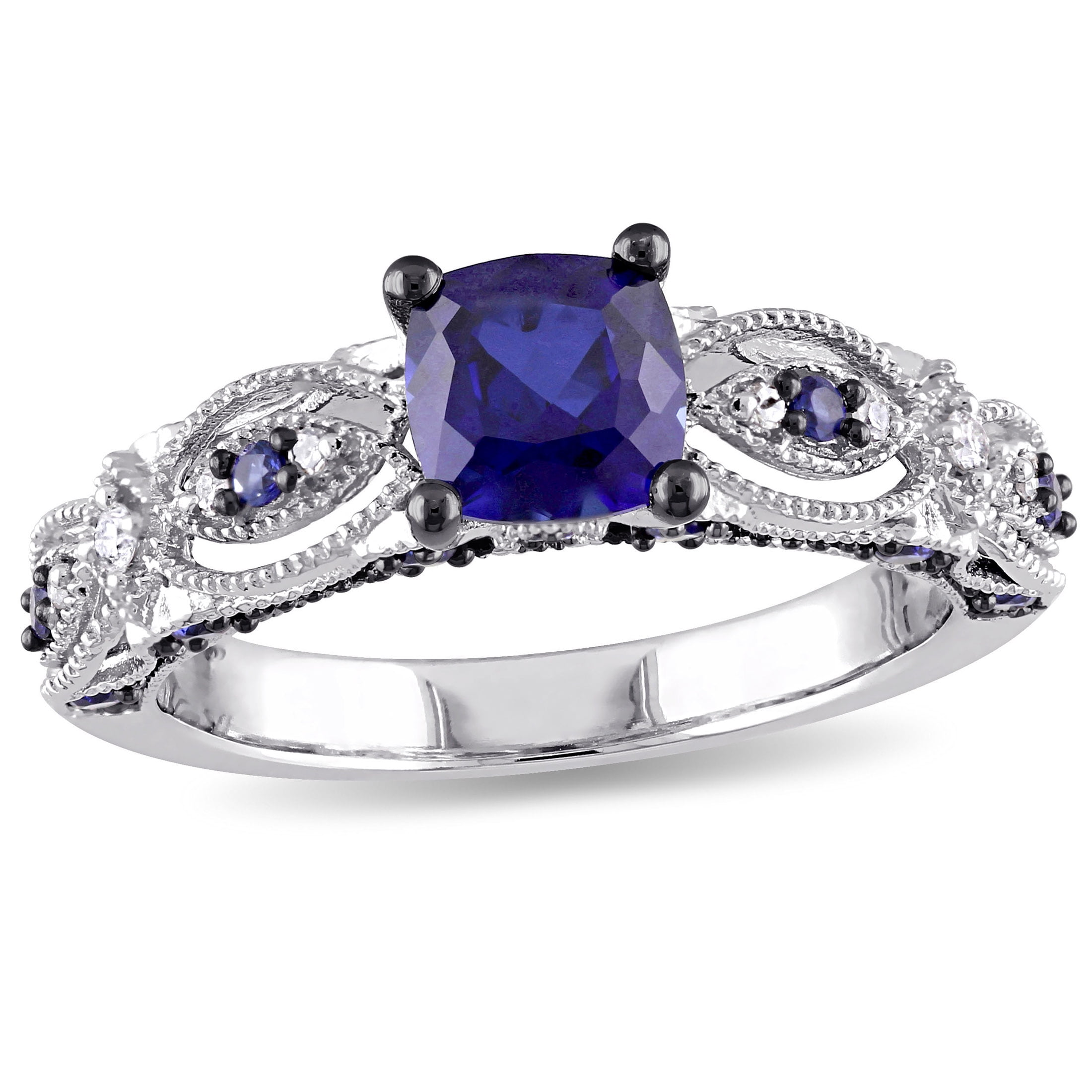 Decor Modern Diamond Sapphire Bypass Ring 59195 - DECOR Jewelry