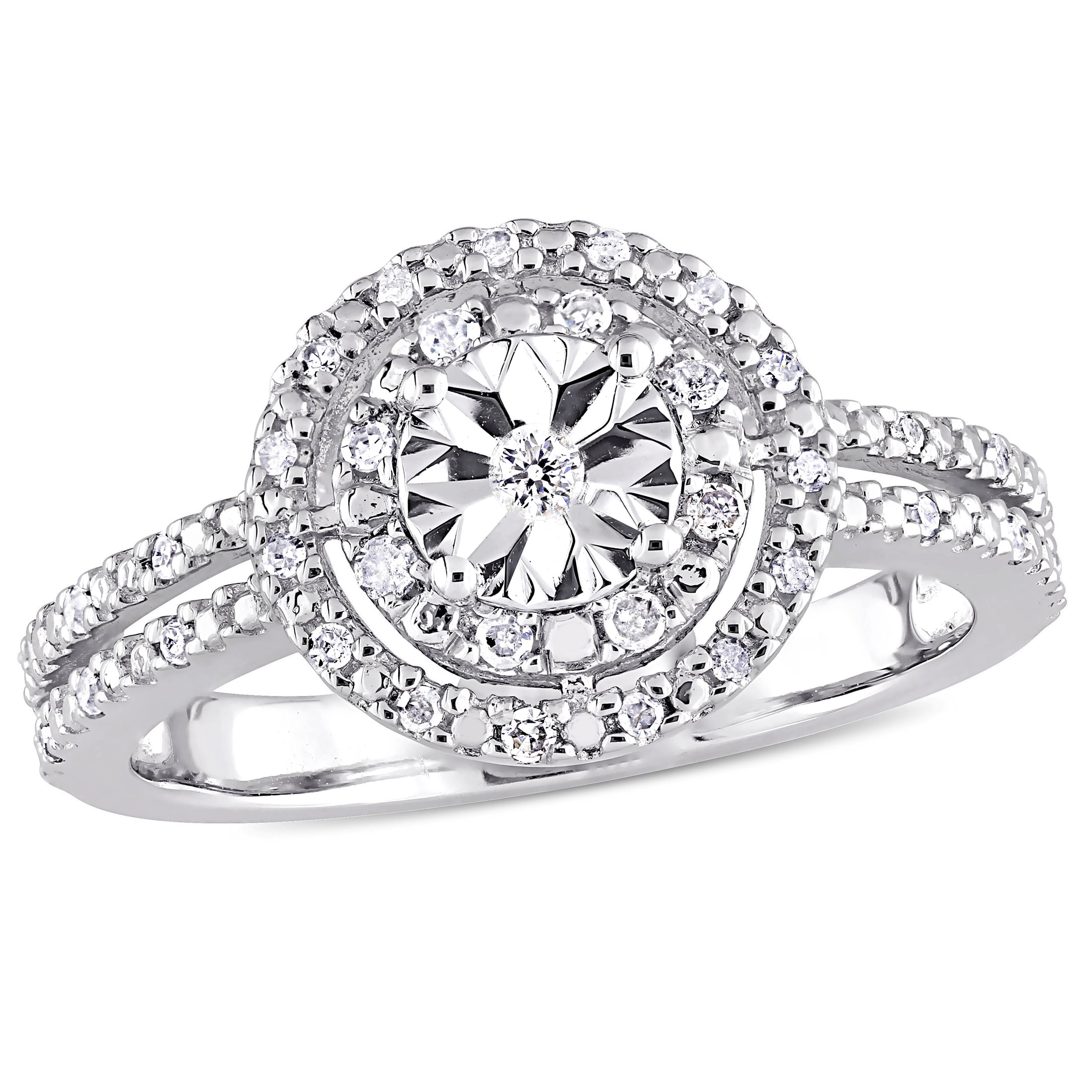 Miabella Women s 1 5 Carat T.W. Diamond Halo Engagement Ring in