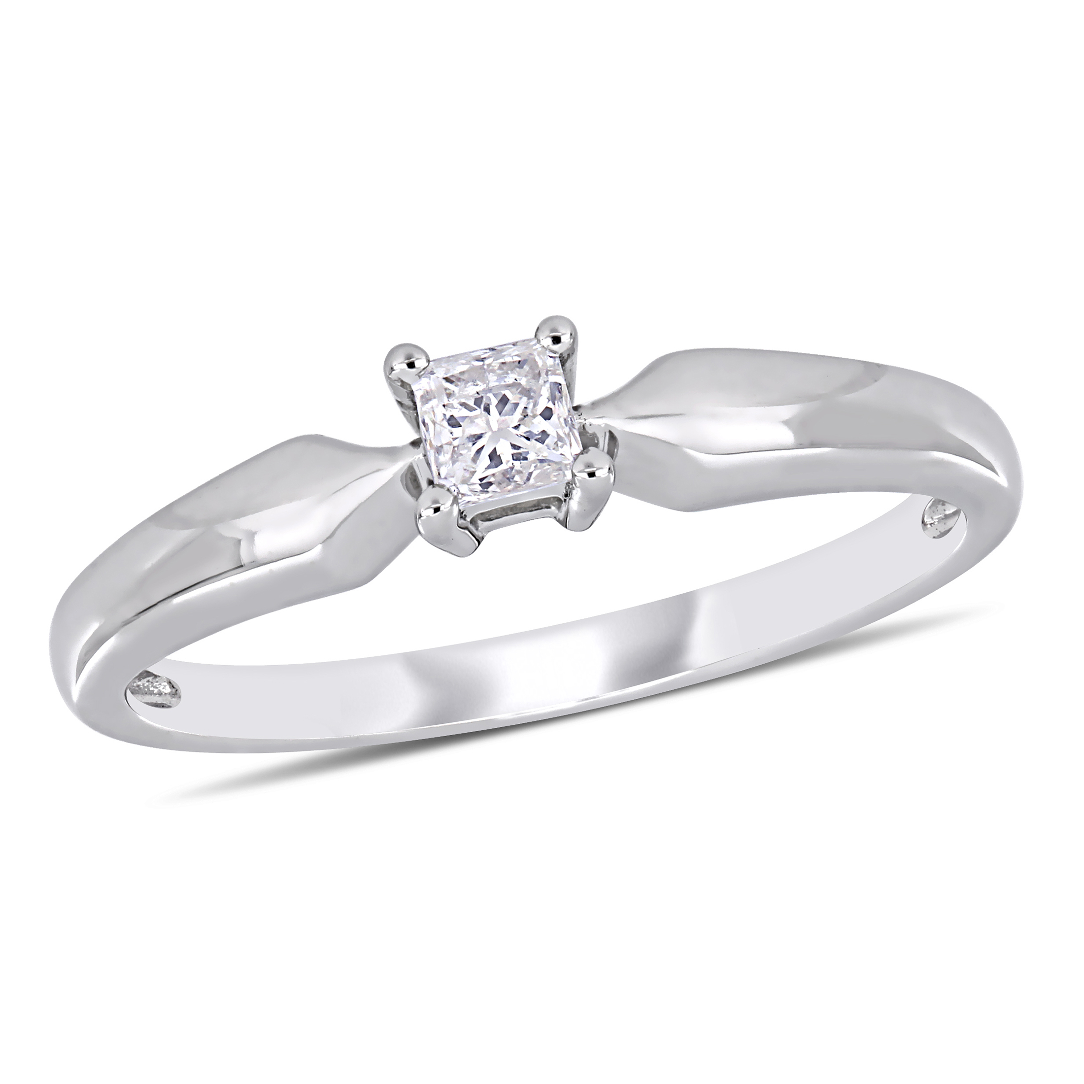 Miabella Women's 1/5 Carat T.W. Princess-Cut Diamond 10kt White Gold Solitaire Engagement Ring - image 1 of 7