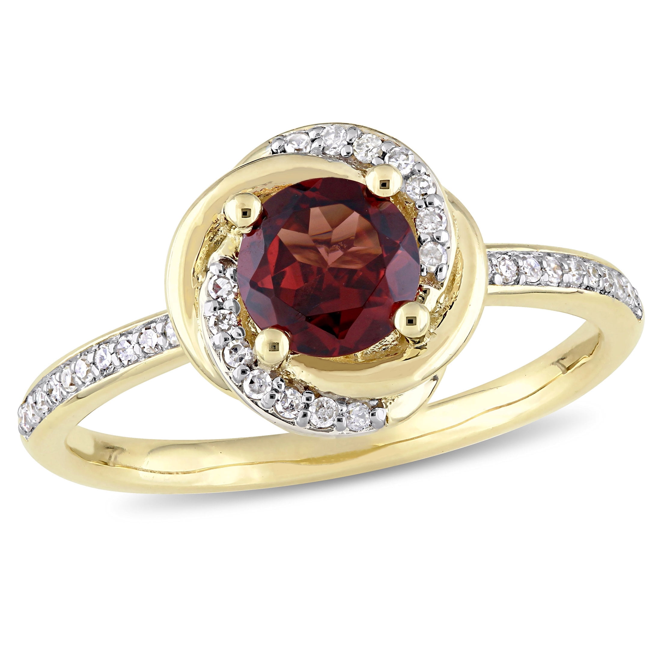 Everly Women's Garnet 10K Yellow Gold Engagement Ring