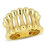 Miabella Women's 14kt Yellow Gold Concave Ring