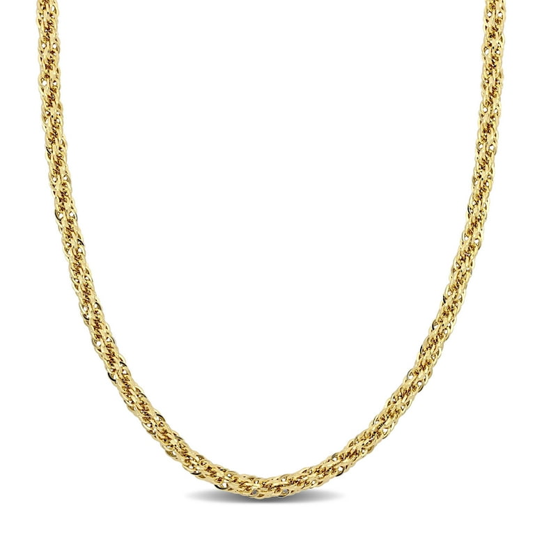 Miabella Women s 14kt Yellow Gold Infinity Rope Chain Necklace