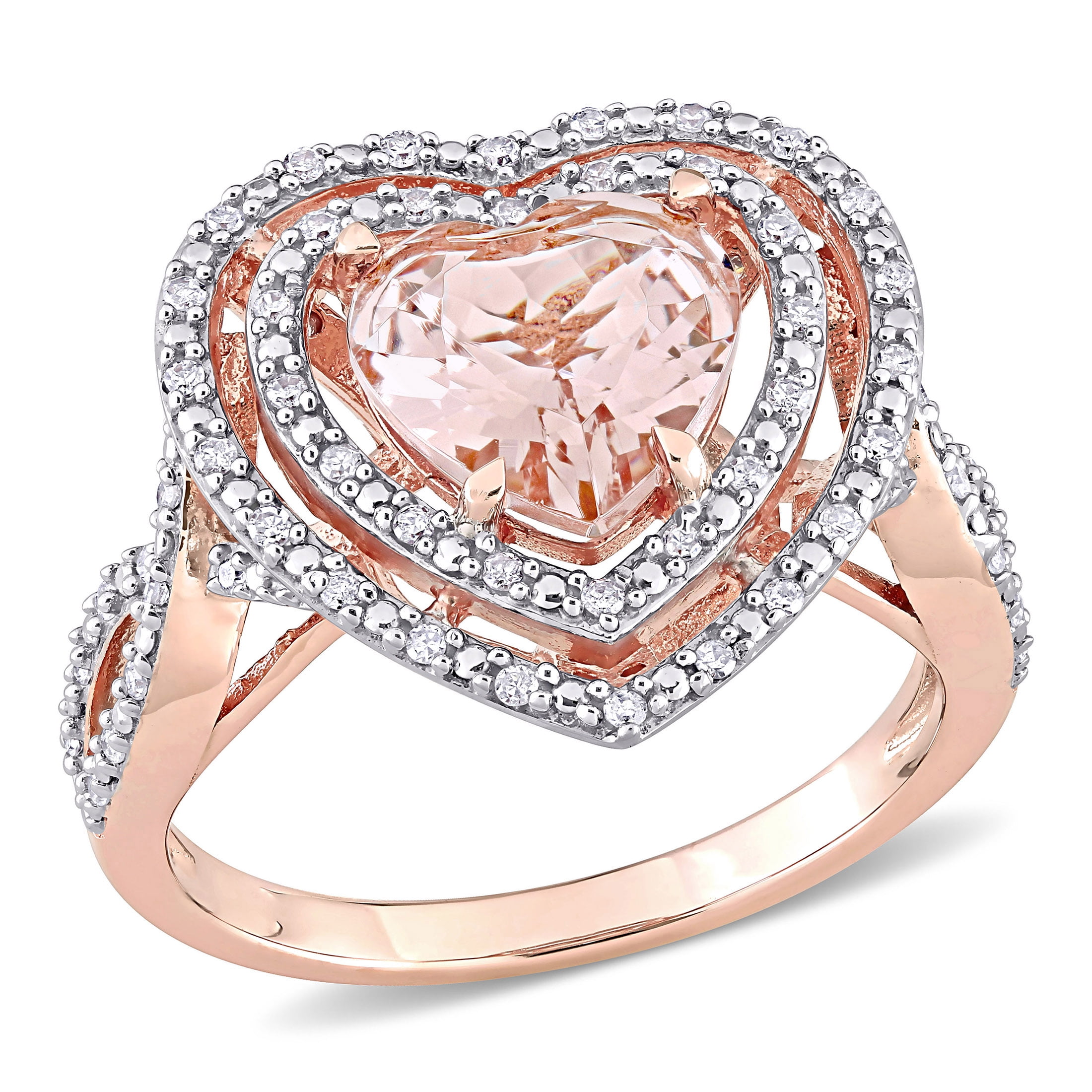 Rose gold shop morganite heart ring