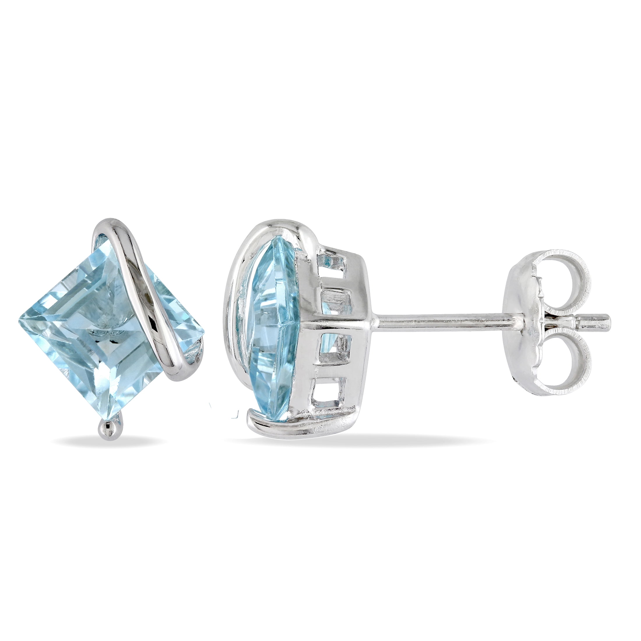 2 Carat White Topaz Sterling Silver Stud Earrings Walmart