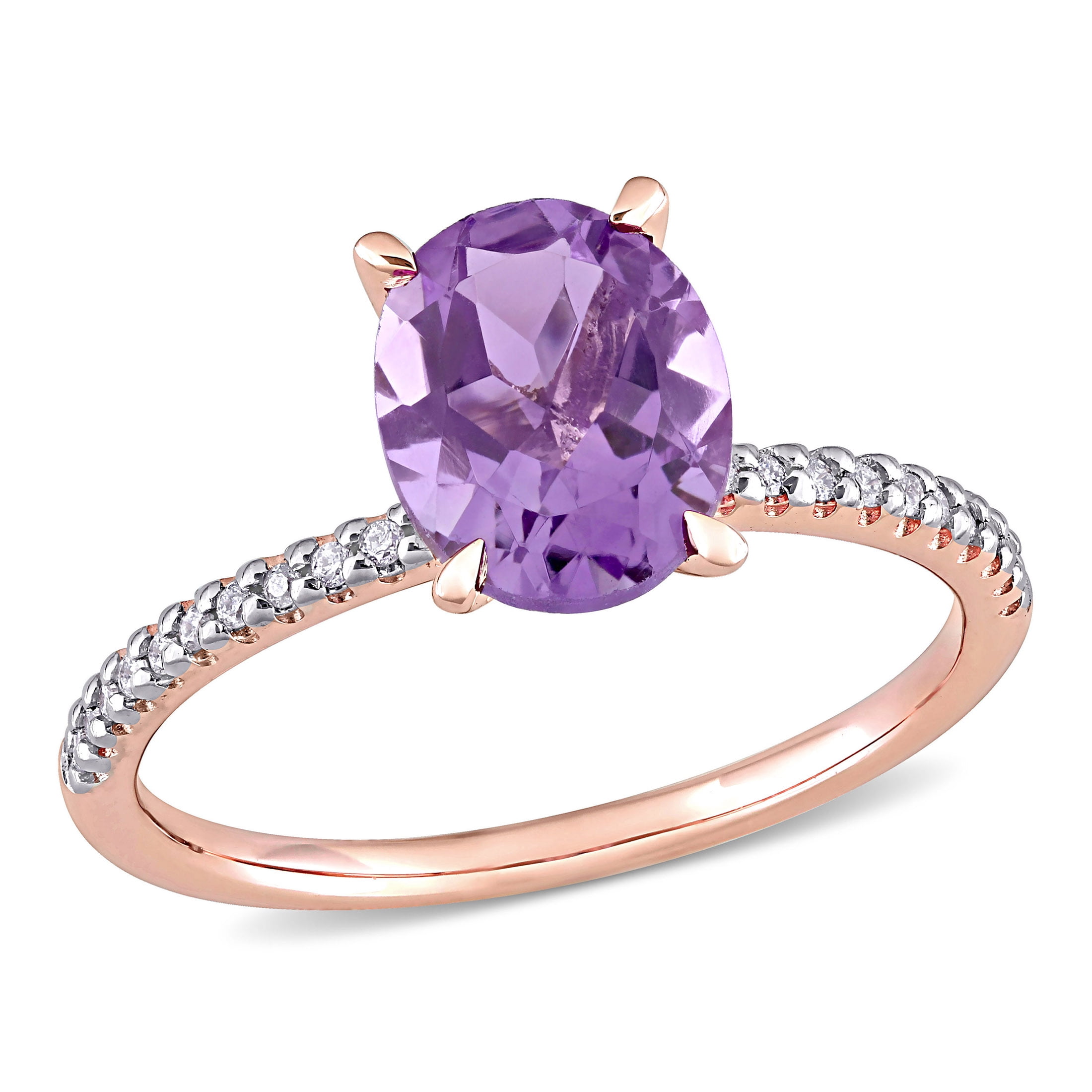 Everly Women's Amethyst 14K Rose Gold Engagement Ring