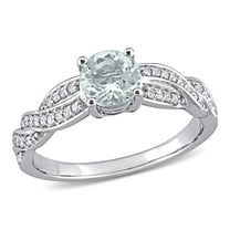 Everly Women's Aquamarine 14K White Gold Engagement Ring