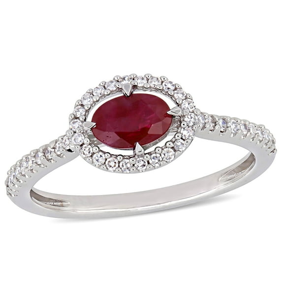 Everly Women's Ruby 14K White Gold Engagement Ring