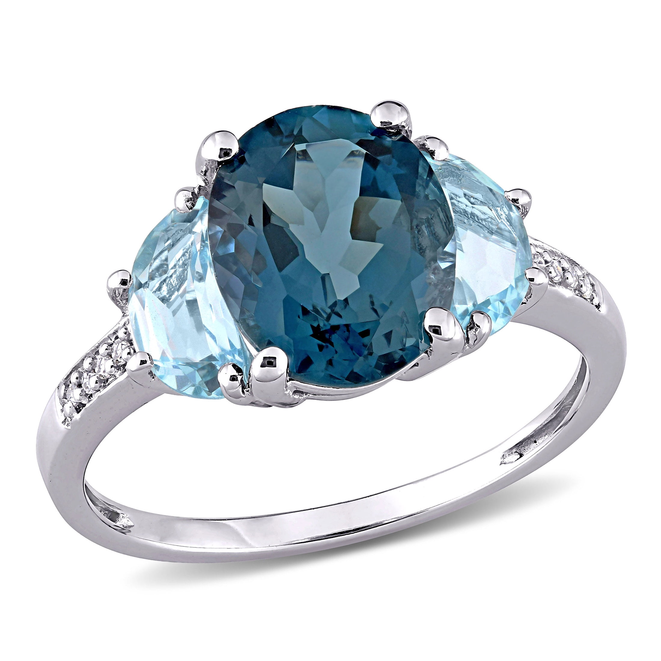 55Carat Natural Blue Topaz Silver Ring for Men 3 Carat Oval Birthstone Size  4,5,6,7,8,9,10,11,12,13|Amazon.com