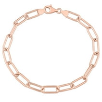 Miabella Women's 6mm Rose Gold Flash Plated Sterling Silver Paperclip Link Chain Anklet - 9.9 in.