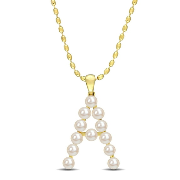 Everly Women's Cultured Pearl Yellow Gold Plated Necklace