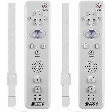 Miadore 2 in 1 Wii Controller Motion Plus 2 Packs, Wii Remote Controllers Replacement Remote Game Controller for Wii Wii U Console w/Wrist Strap (Black)