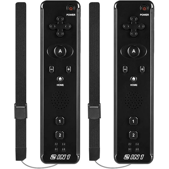 Miadore 2 in 1 Wii Controller Motion Plus 2 Packs, Wii Remote Controllers Replacement Remote Game Controller for Wii Wii U Console w/Wrist Strap (White)