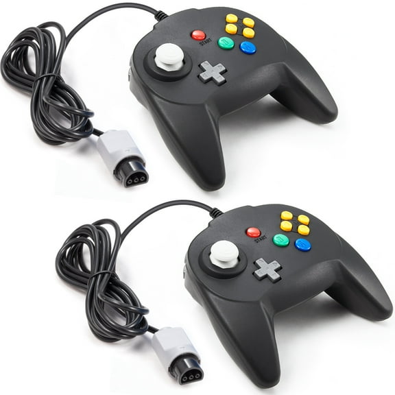 Miadore 2Pack N64 Mini Controller, Retro Wired Mini N64 Controller Gamepad Remote for N64 Console Video Games System(Black)