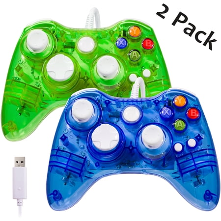 Miadore 2Pack Wired Xbox 360 Controller with Dual Vibrator for Xbox 360,Xbox 360 Slim,PC Windows(Windows 10/8.1/8/7)