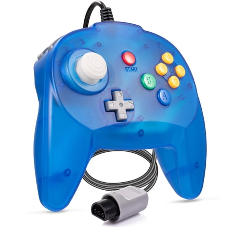 Miadore N64 Mini Controller, Wired Mini N64 Controller Gamepad Remote for N64 Console Video Games System(Clear Blue)