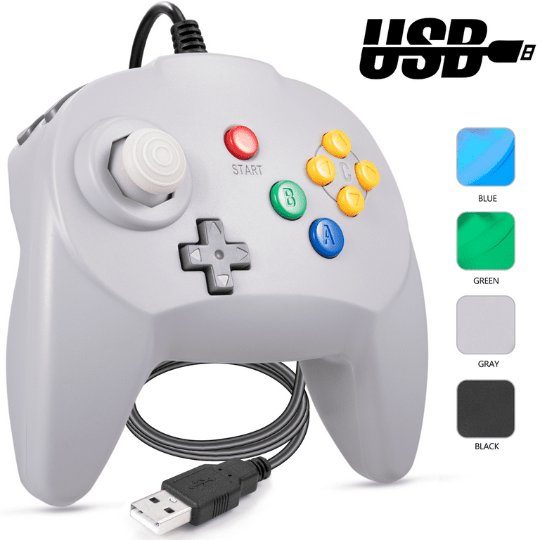 Miadore Mini N64 USB Controller, Classic Retro Wired Gamepad for