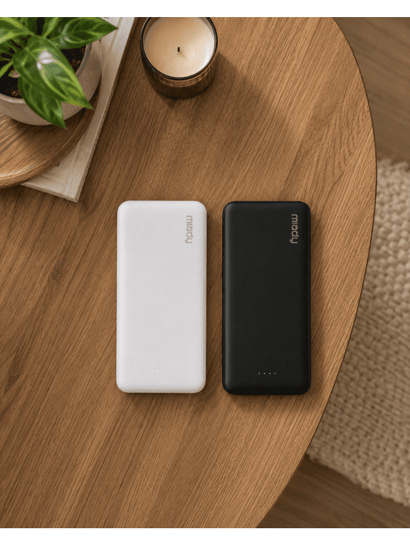 10000mAh Portable Power Pack, Black+White, 2 Count