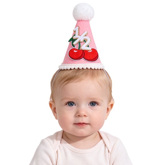 Miaeowve Baby Boys Girls 1/2 Birthday Crown Half Birthday Party Hat Pink One Size