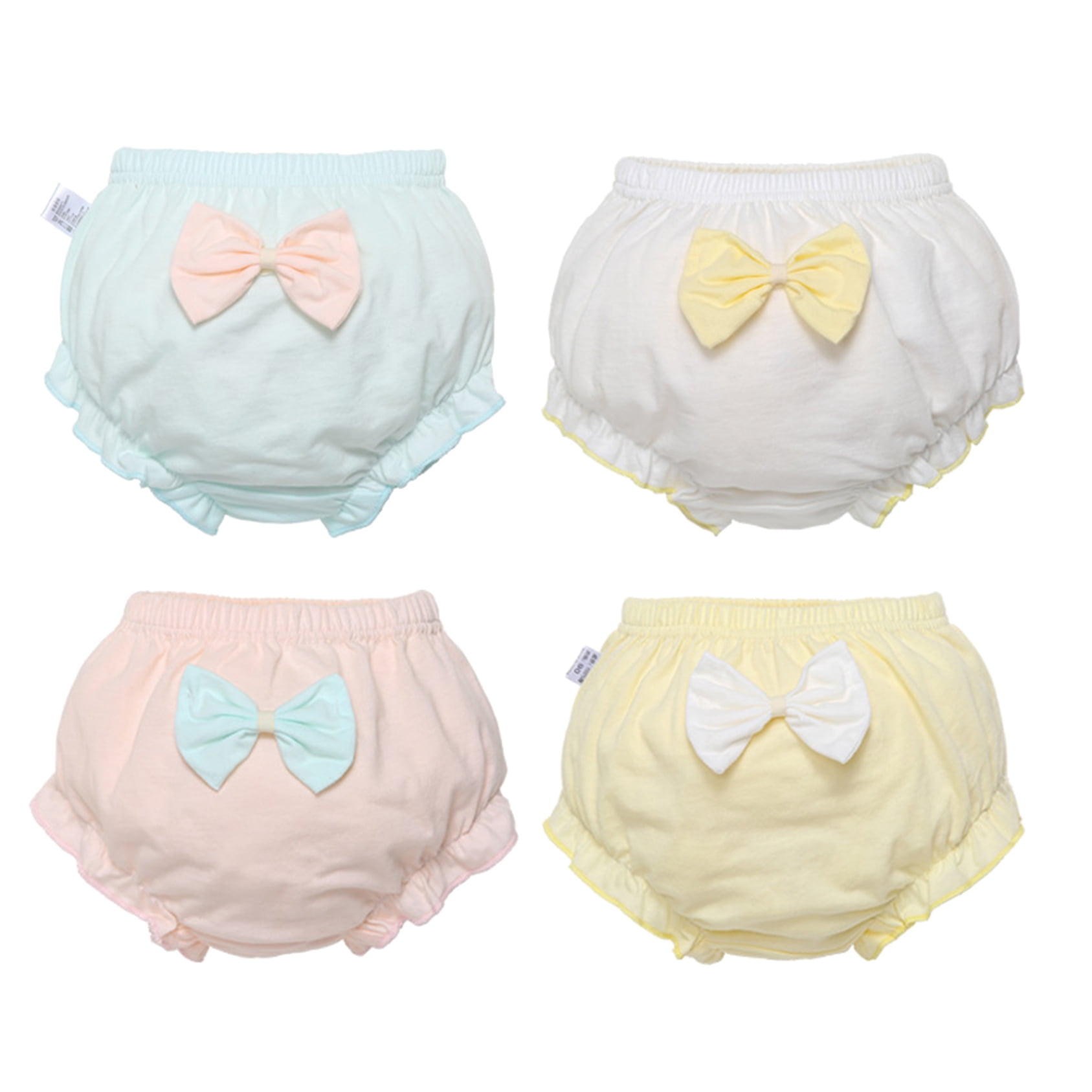 Canrulo Infant Baby Girls Bloomers Diaper Cover High Waist Elastic Ruffle Shorts Solid Color Underwear Headbands Set Peacock Blue 0 3 Months