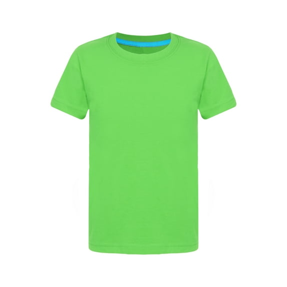 Miaeowve Kids Boys Solid Color Short Sleeve T-shirt Summer Active Casual Tops Round Neck Tee Outdoor Green 130