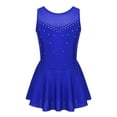 thumbnail image 1 of Miaeowve Kids Girls Figure Skating Dress Lyrical Dance Performance Sleeveless Rhinestones Mesh Tank Leotard Ballet Dresses Blue 12, 1 of 7