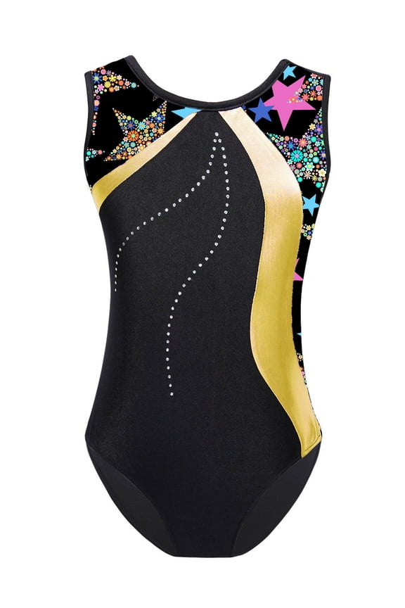 Kids Girls Gymnastics Leotard Ballet Dance Unitard One Piece Sport Bodysuit Workout Yellow 12