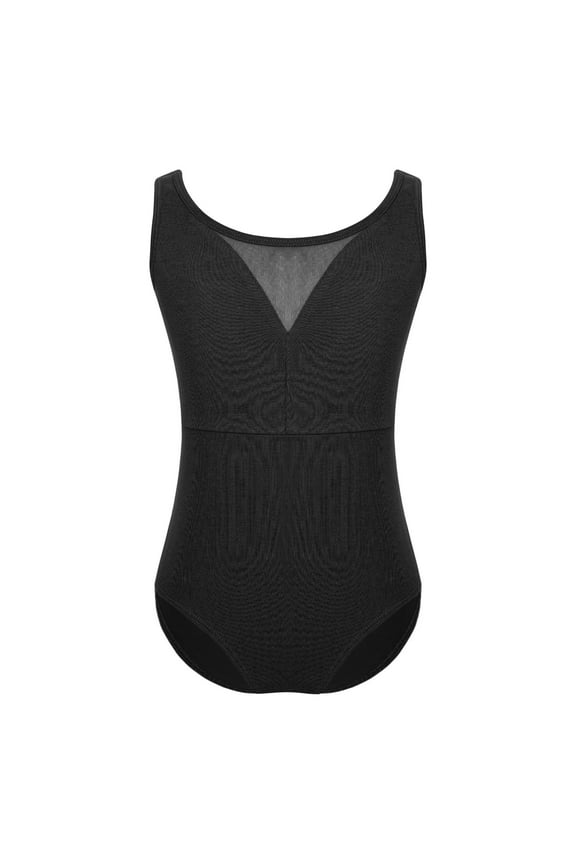 Kids Girls Sleeveless Ballet Dance Leotard Athletic Gymnastics Costume Bodysuit Unitard Black 160