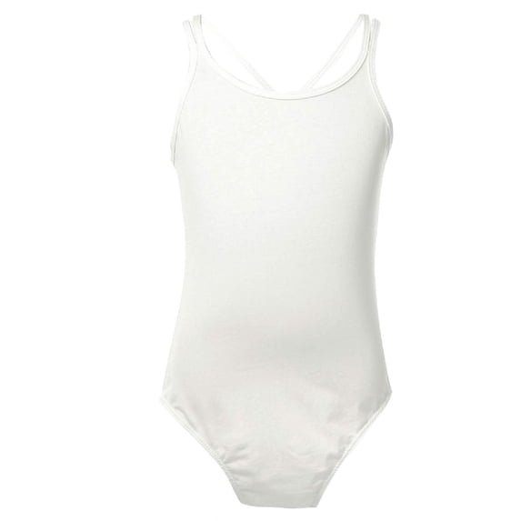 Miaeowve Kids Girls Sleeveless Crisscross Gymnastics Leotard Ballet Leotard Dance Costume Camisole Ivory XL