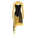 thumbnail image 1 of Miaeowve Lyrical Dance Dress for Women Contemporary Ballet Dance Costume High Low Flowy Leotard Yellow M, 1 of 6