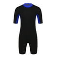 thumbnail image 1 of Miaeowve Men One Piece Shorty Wetsuit Surfing Diving Rashguard Swimsuit Half Sleeves Sun Protective Bathing Suit Royal_Blue XXL, 1 of 7