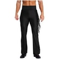 thumbnail image 1 of Miaeowve Mens Fringe Rumba Tango Salsa Practice Pants Stretch Fit Classic Flared Disco Tassel Trousers Black XXL, 1 of 6
