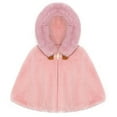 thumbnail image 1 of Miaeowve Toddler Baby Girls Fleece Carseat Poncho Warm Thicken Winter Coat Kids Furry Hooded Cape Cloak Jacket Pink 80, 1 of 7
