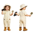 thumbnail image 1 of Miaeowve Toddler Kids Wild One Birthday Outfit One Piece Zookeeper Jumpsuit Button Down Coveralls Ivory 5T, 1 of 6