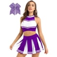 thumbnail image 1 of Miaeowve Women Girls Cheerleading Outfits Cheer Leader Uniform Fancy Dress Set for Dance Performance Purple M, 1 of 7