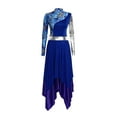 thumbnail image 1 of Miaeowve Women Lyrical Dance Dress Vintage Print Worship Tunic Overlay Liturgical Praise Dancewear Blue M, 1 of 7