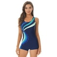 thumbnail image 1 of Miaeowve Women One Piece Swimsuit UPF 50+ Swimwear Swimming Jumpsuit Unitard Diving Bathing Suit Navy Blue 4XL/XL, 1 of 7