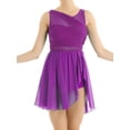 thumbnail image 1 of Miaeowve Women's Lyrical Dance Dress Ballerina Sleeveless Chiffon Asymmetric Skirted Leotard Performance Dancewear Purple S, 1 of 7