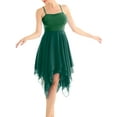 thumbnail image 1 of Miaeowve Women's Lyrical Dance Dresses Asymmetric Chiffon Cami Skirted Leotard Ballet Dress Skating Dancewear Green L, 1 of 7