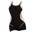 thumbnail image 1 of Miaeowve Womens One Piece Swimsuit Boyleg Rush Gurad Wetsuits Swimwear Athletic Workout Jumpsuit Black S, 1 of 5